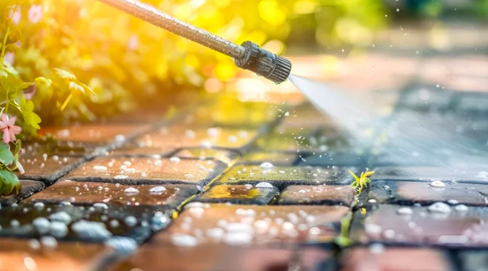 Tiled Hardscape cleaning by Prosite Powerwash - Power Washing